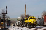 SU 100 approaches the end of its run as it pulls down the main along the MC yard tracks